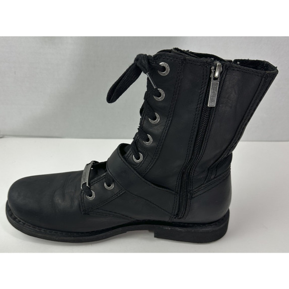 Harley Davidson Ranger 8” Black Leather Zip Lace Buckle Motorcycle Boot Mens 9 M - Picture 8 of 16